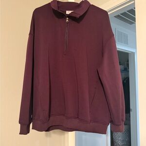 Women’s scuba plum 1/2 Zip-Up Sweater